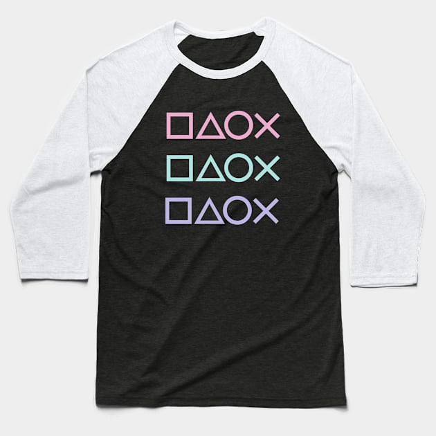 Pastel Playstation Baseball T-Shirt by XOOXOO